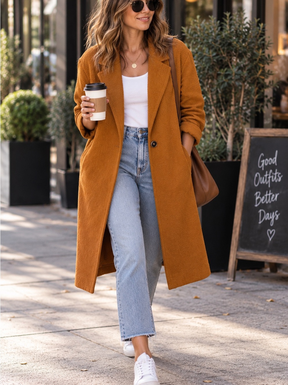 Anthropologie Camel/Tan Long Teddy Trench Coat